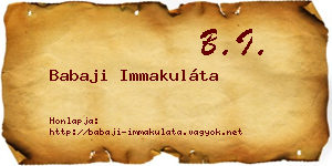 Babaji Immakuláta névjegykártya